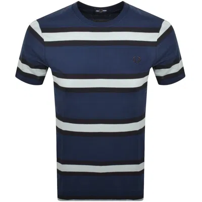 Fred Perry Stripe T Shirt Tennis Blue