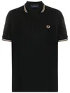 Fred Perry Polo Shirt With Contrast Trim And Collar In Black