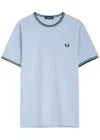Fred Perry Stripe-trimmed Logo Cotton T-shirt