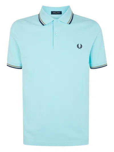 Fred Perry Striped-collar Polo Shirt In Blue