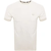FRED PERRY FRED PERRY STRIPED CUFF T SHIRT CREAM