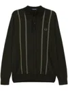 Fred Perry Gestreiftes Poloshirt In Grün