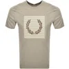 FRED PERRY FRED PERRY STRIPED LAUREL WREATH T SHIRT GREY
