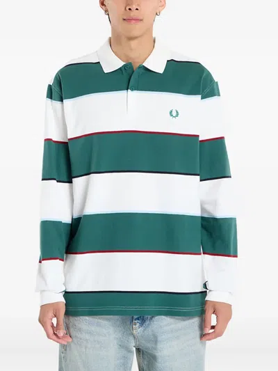 FRED PERRY STRIPED LONG-SLEEVE POLO SHIRT