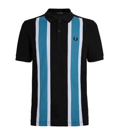 Fred Perry Striped Polo Shirt In Black