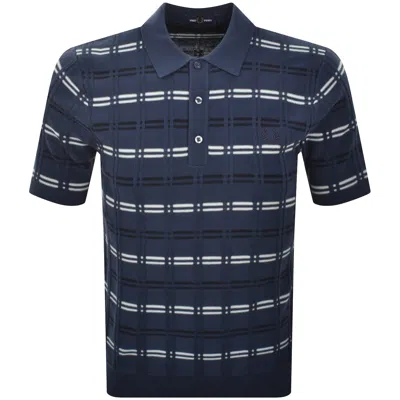 Fred Perry Striped Polo T Shirt Blue