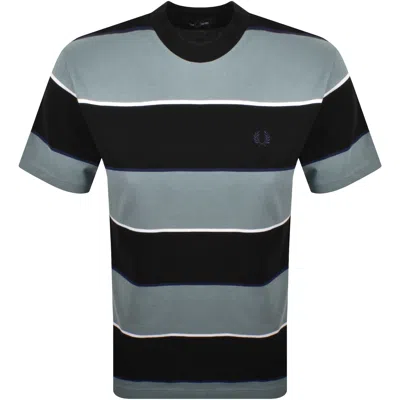 Fred Perry Striped Relaxed Fit T Shirt Blue In Multi