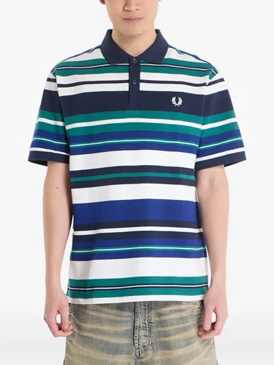 Fred Perry Striped Relaxed-fit Polo Shirt In Multi