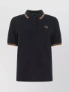 FRED PERRY STRIPED RIBBED POLO WITH SHORT SLEEVES