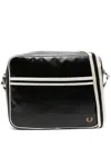 Fred Perry Midnight Blue Canvas Shopping Bag In Black