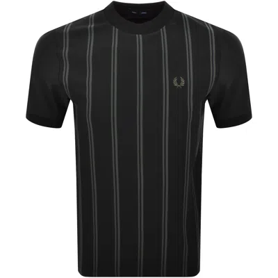 Fred Perry Striped T Shirt Black