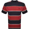 Fred Perry Mens Navy Striped Relaxed-fit Cotton T-shirt Xl In Blue