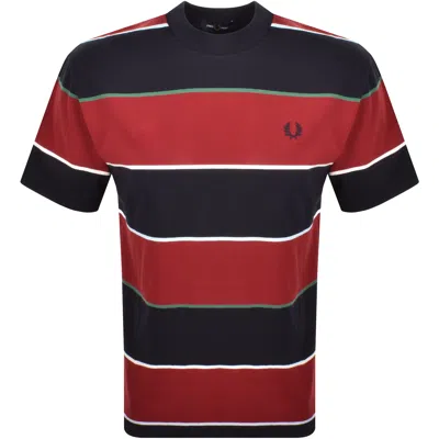 FRED PERRY FRED PERRY STRIPED T SHIRT NAVY
