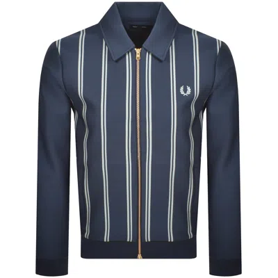 Fred Perry Striped Track Jacket Blue