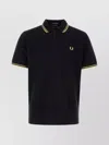 Fred Perry Red Hvy Pq Tip Tee In Black