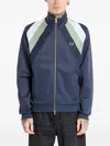 Fred Perry Striped Zipped Sweatshirt In Blue