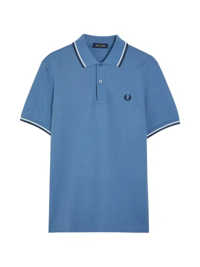 Fred Perry Striped-detail Polo Shirt In Blue