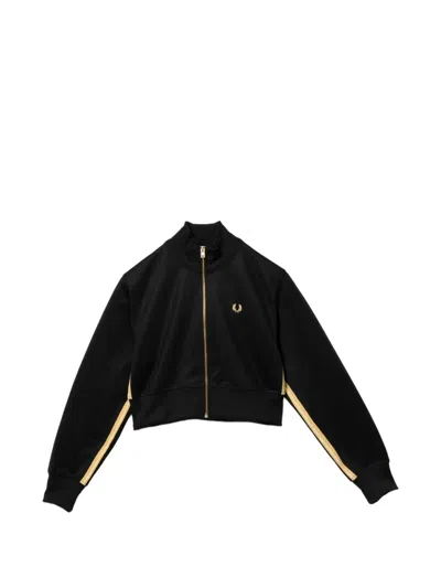 Fred Perry Stripe-tape Track Jacket In Black