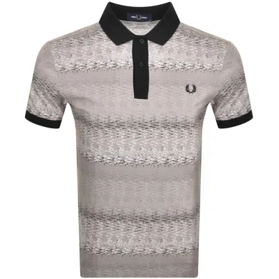 Fred Perry Subculture Waves Polo T Shirt In Gray