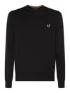 Fred Perry Mens Classic Crew Neck Jumper Nos In Black