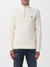 Fred Perry Half-zip Waffle Sweater In Neutral