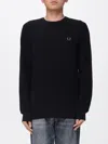 Fred Perry Pique Sweater With Logo In Black