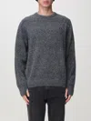 Fred Perry Mens Boucle Knit Crew Neck Sweater In Blau