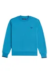 Fred Perry M7535 Sweatshirt Ocean Blue In Blu Blu E Verdi