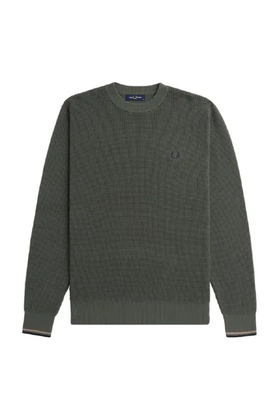 Fred Perry Sweaters Green In Verde Blu E Verdi