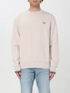 Fred Perry Crew-neck Sweatshirt In ベージュ