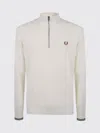 Fred Perry Half-zip Waffle Sweater In Neutral