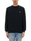 Fred Perry Mens Crew Neck Sweatshirt In Black