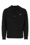 Fred Perry Logo Hoodie In Black