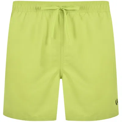 Fred Perry Swim Shorts Citron Green In Black