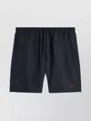Fred Perry Swim Trunks With Back And Side Pockets In Black