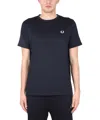 Fred Perry Logo-embroidered Cotton T-shirt In Black