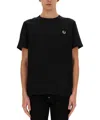 Fred Perry Logo-embroidered Cotton T-shirt In Black