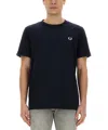 Fred Perry Logo-embroidered Cotton T-shirt In Black