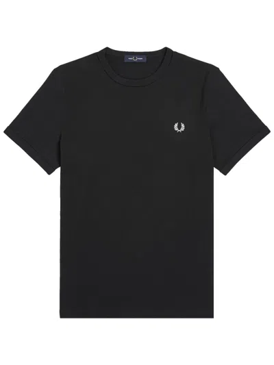 Fred Perry Tshirt Ringer Con Logo In Black