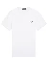 Fred Perry Ringer Wreath-embroidered T-shirt In White