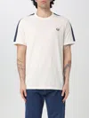 Fred Perry Cotton Contrast-tape Ringer T-shirt In Beige