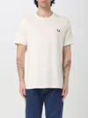 Fred Perry Mens Crew Neck T-shirt In Ecru 560