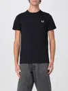 Fred Perry Mens Black Ringer Logo-embroidered Cotton-jersey T-shirt In Schwarz
