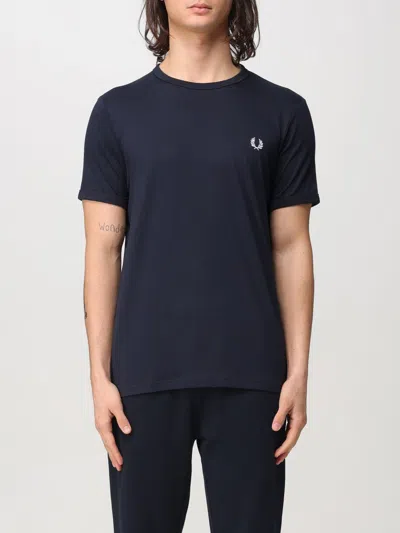 FRED PERRY T-SHIRT FRED PERRY MEN COLOR BLUE,F95699009