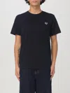 Fred Perry Logo-embroidered Cotton T-shirt In Black