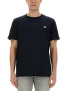 Fred Perry Logo-embroidered Cotton T-shirt In Black
