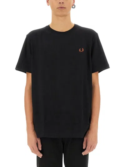 Fred Perry T-shirt With Logo In Gray