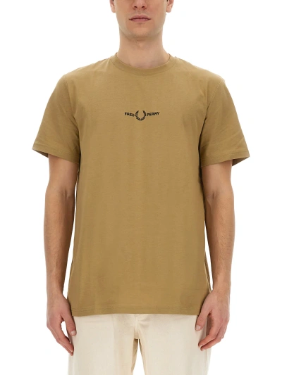 Fred Perry T-shirt With Logo In Beige