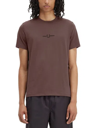 Fred Perry T-shirt With Logo In Brown