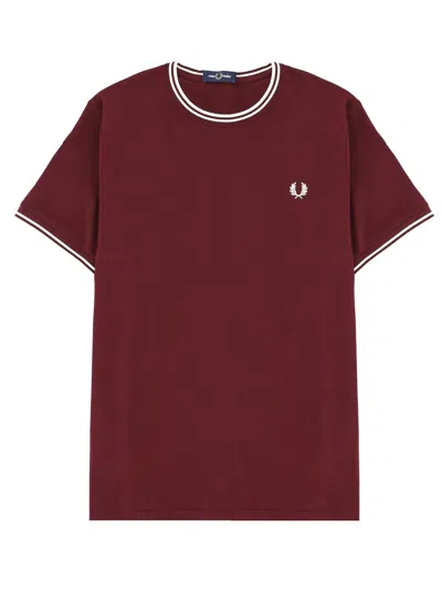 Fred Perry Logo-embroidered T-shirt In Brown